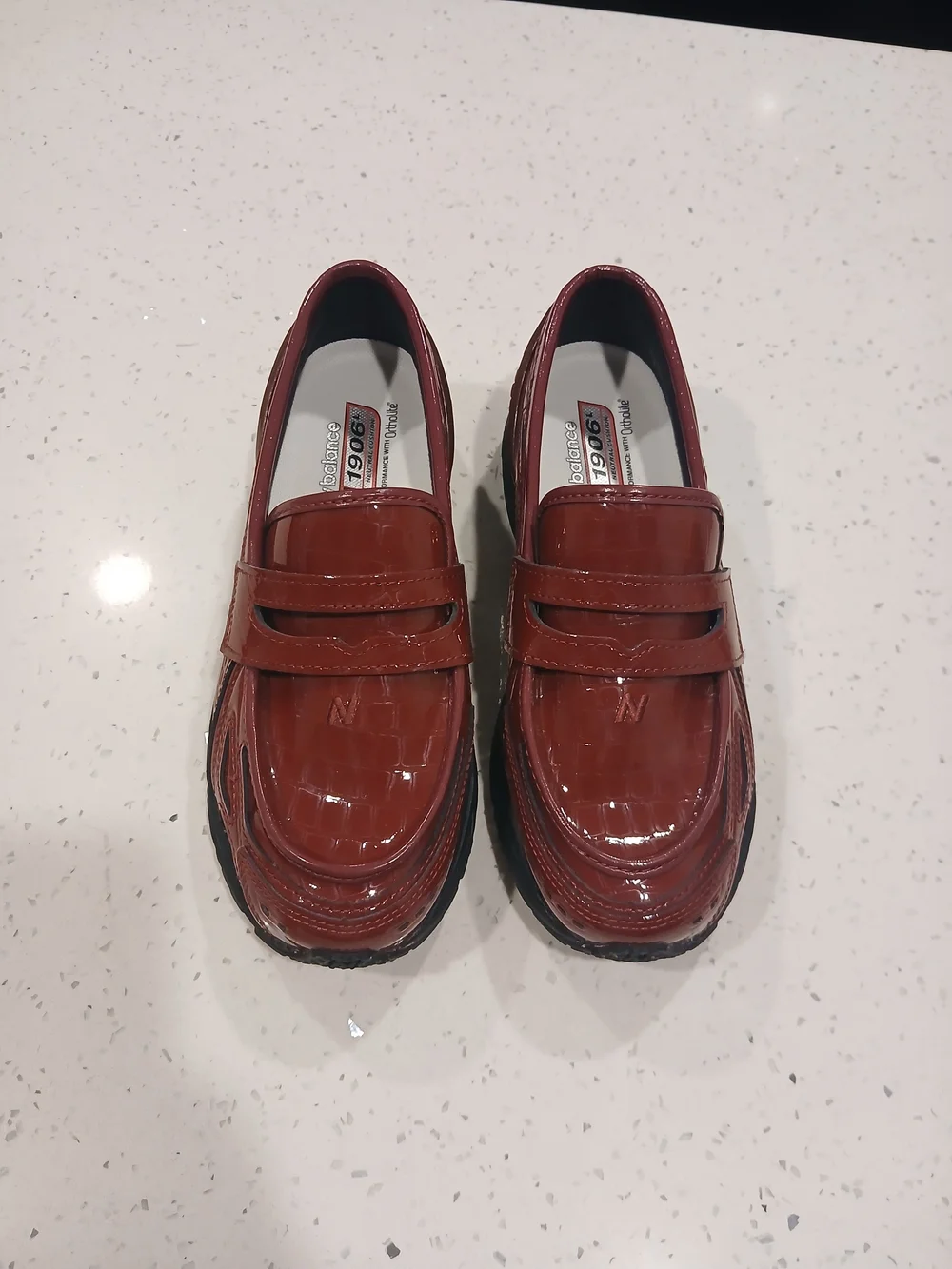Size 6.5 - New Balance 1906L Burgandy Croc